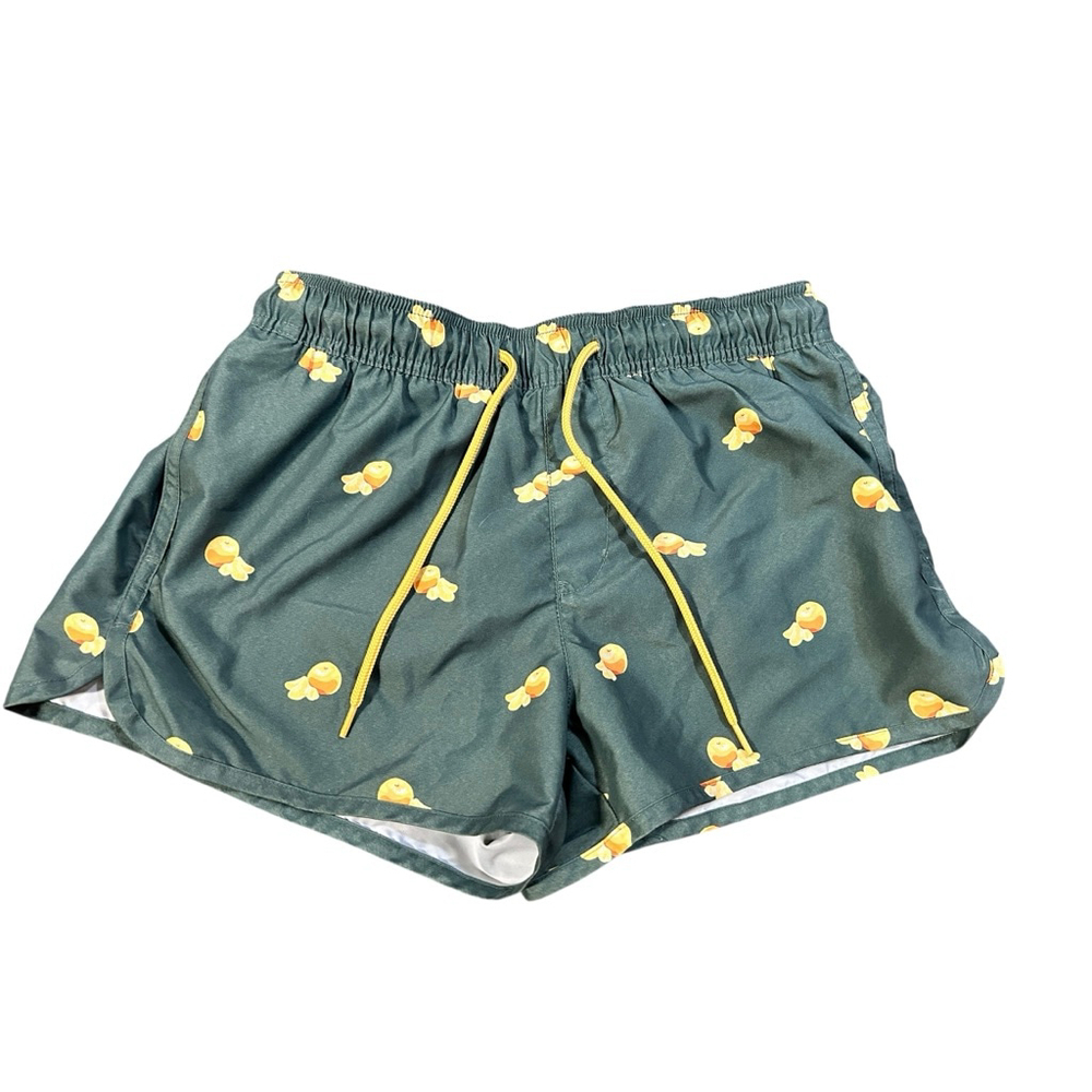 H&M Board Shorts Size S Green Orange Fruit Print